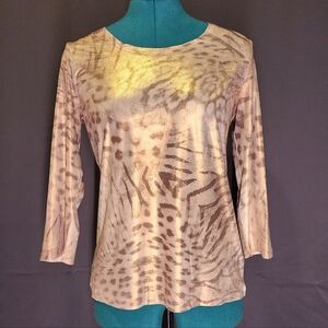 Gold Animal Print Women's Top